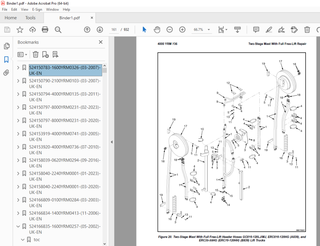 Yale Forklift A839 (ERC35-40-45-55HG) Service Manual - PDF DOWNLOAD ...