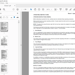 Yale Forklift A861 (NR GA) Operating Manual - PDF DOWNLOAD