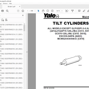 Yale Forklift A888 (ERP10-15RCF) Service Manual - PDF DOWNLOAD