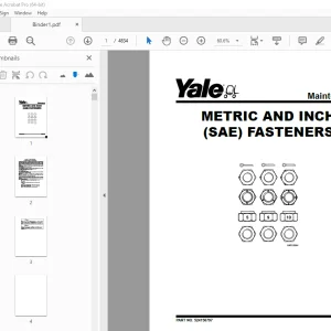 Yale Forklift A938 (ERC40VH, ERC50VH, ERC50VHS, ERC55VH) Service Manual PDF