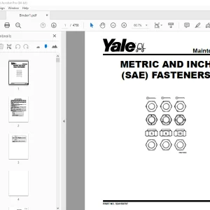 Yale Forklift A938 (ERC80VH, ERC100VH, ERC100VHS, ERC120VH) Service Manual PDF