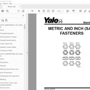 Yale Forklift A944 (AER020AA) Service Manual - PDF DOWNLOAD
