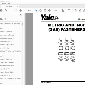 Yale Forklift A955 (ERP030-040VF) Service Manual - PDF DOWNLOAD