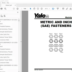 Yale Forklift A968 (ERC045VG-070VG) Service Manual - PDF DOWNLOAD