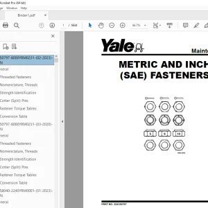 Yale Forklift A968 (ERC22VG, ERC25VG, ERC30VG, ERC32VG, ERC35VG) Service Manual PDF