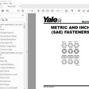Yale Forklift B245 (MP16, MP18, MP20, MP22 (MPB045VH)) NEW Service Manual PDF