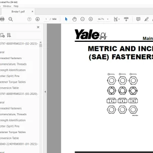 Yale Forklift B295 (NDR030DB, NR040DB, NR035DB) Service Manual PDF