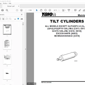 Yale Forklift B814 (ERC030-40AH) Service Manual - PDF DOWNLOAD