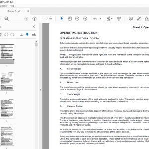 Yale Forklift B815 (NR035-045AD; NDR030AD) Operating Manual PDF