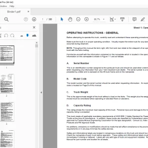 Yale Forklift B829 (NR BC) Operating Manual - PDF DOWNLOAD