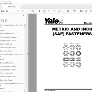 Yale Forklift B883 (ESC030-40AC) Service Manual - PDF DOWNLOAD