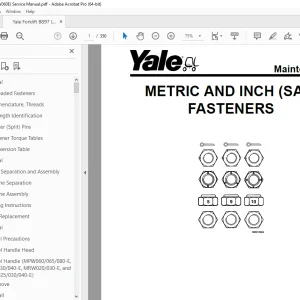 Yale Forklift B897 (MPW060E) Service Manual - PDF DOWNLOAD