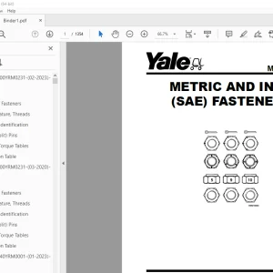 Yale Forklift C295 (NDR030DC, NR035DC, NR040DC) Service Manual PDF