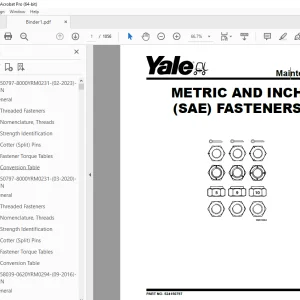 Yale Forklift C814 (ERC030-040AH) Service Manual - PDF DOWNLOAD