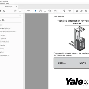 Yale Forklift C855 (MS16S) Service Manual - PDF DOWNLOAD