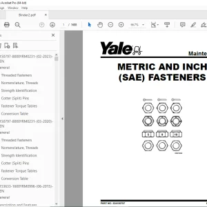 Yale Forklift C883 (ESC030AD, ESC035AD, ESC040AD) Service Manual PDF