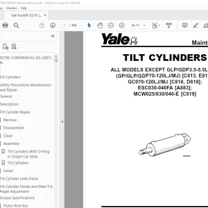 Yale Forklift D216 (ERP040-060DH) Service Manual - PDF DOWNLOAD