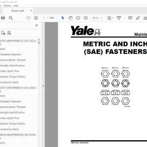 Yale Forklift E216 (ERP20ALF, ERP25ALF, ERP30ALF, ERP32ALF) Service Manual PDF