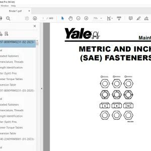 Yale Forklift E815 (NDR030EB, NR040EB, NR035EB) Service Manual PDF