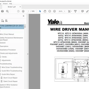 Yale Forklift E826 (OS030BF) Service Manual - PDF DOWNLOAD