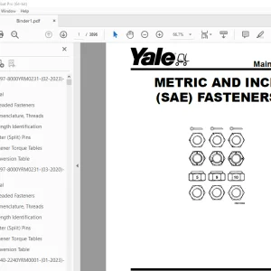 Yale Forklift G807 (ERP15VT, 16VT, 18VT, 20VT) Service Manual - PDF DOWNLOAD