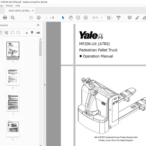 Yale Forklift MP20K-UX (A7R0) Pedestrian Pallet Truck Operation Manual PDF