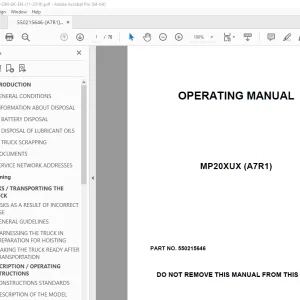Yale Forklift MP20XUX (A7R1) OPERATING MANUAL - PDF DOWNLOAD