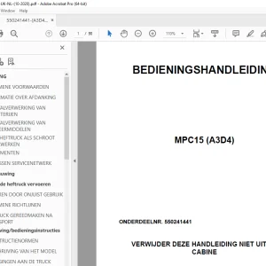 Yale Forklift MPC15 (A3D4) BEDIENINGSHANDLEIDING - PDF DOWNLOAD