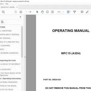 Yale Forklift MPC15 (A3D4) Operating Manual - PDF DOWNLOAD