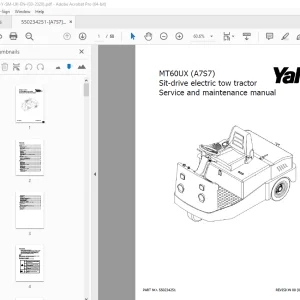 Yale Forklift MT60UX (A7S7Sit drive electric tow tractor Service Manual PDF