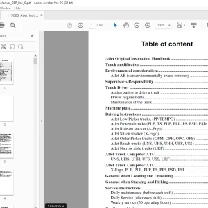 Atlet Forklift P Series PLP İnstruction Manual - PDF DOWNLOAD