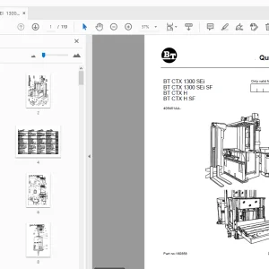 BT BT CTX 1300 SEi BT CTX 1300 SEi SF BT CTX H BT CTX H SF Quality Parts Manual - PDF