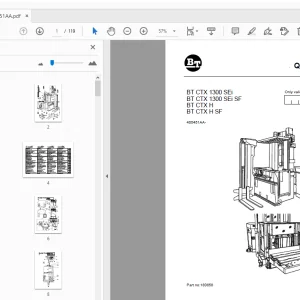 BT BT CTX 1300 SEi BT CTX 1300 SEi SF Quality Parts Manual - PDF