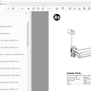 BT BT L20BR; BT L20BRO; BT L30BR; BT L30BRO Quality Parts Manual 2400000AA - PDF