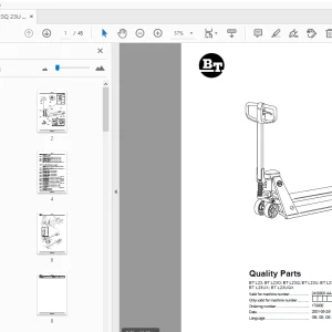 BT BT L23;BT L23O;BT L23Q;BT L23U;BT L23X;BT L23QX;BT L23UX;BT L23UQX Parts Manual - PDF