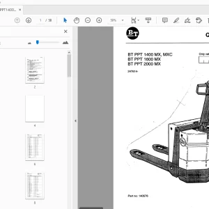 BT BT PPT 1400 MX, MXC BT PPT 1600 MX BT PPT 2000 MX Parts Manual - PDF