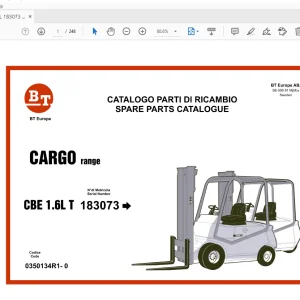 BT CBE 1.6LT CARGO RANGE PARTS MANUAL 183073 - PDF