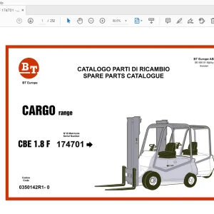 BT CBE 1.8 F CARGO RANGE PARTS MANUAL 174701 - PDF
