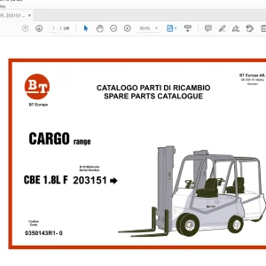 BT CBE 1.8 F CARGO RANGE PARTS MANUAL 203151 - PDF