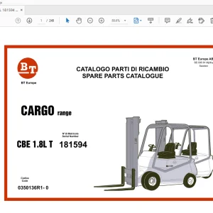 BT CBE 1.8L T CARGO RANGE PARTS MANUAL 181594 - PDF