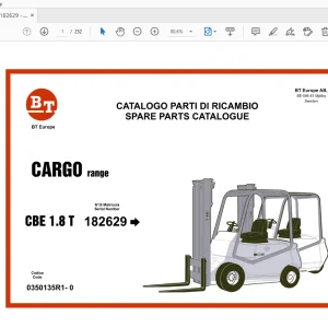BT CBE 1.8T Cargo Range Parts Manual 182629 - PDF DOWNLOAD