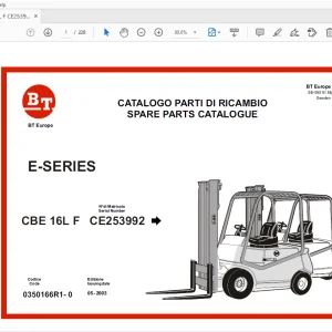BT CBE 16L F E-SERIES PARTS MANUAL CE253992 - PDF