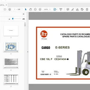 BT CBE 18LF CARGO E-SERIES PARTS MANUAL CE241434 - PDF