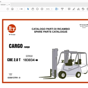 BT CBE 2.0 T CARGO RANGE PARTS MANUAL183034 - PDF