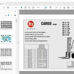 BT Cargo Range CBE 1.2T/1.5T/1.6T/1.6TL/1.8T/1.8TL/2.0T Parts Manual - PDF