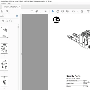 BT LPE200, LPE220, LPE250 Electric Forklift Quality Parts Manual 6304531 PDF