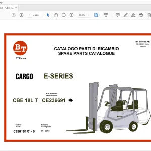 BT FORKLIFT CBE 18LT CARGO E-SERIES PART MANUAL CE236691 PDF