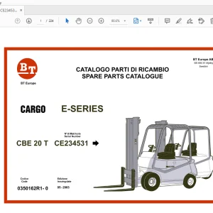 BT FORKLIFT CBE 20 T CARGO E-SERIES PARTS MANUAL CE234531 PDF