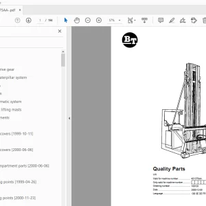 BT FORKLIFT VR Quality Parts Manual 401375AA - PDF DOWNLOAD