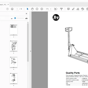 BT Floor conveyor Hinged fork frame Quality Parts Manual - PDF